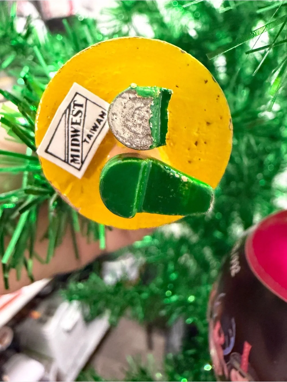 Hallmark Teacher Christmas Bauble Ornament Set Of 2 Glass Wood 1992 Classroom